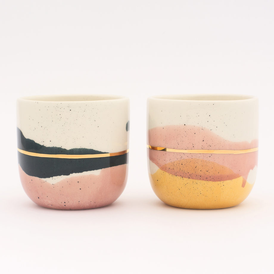 Marinski Heartmades Landscapes Caffe Latte ceramic cuMarinski Heartmades Landscapes espresso Latte ceramic cups