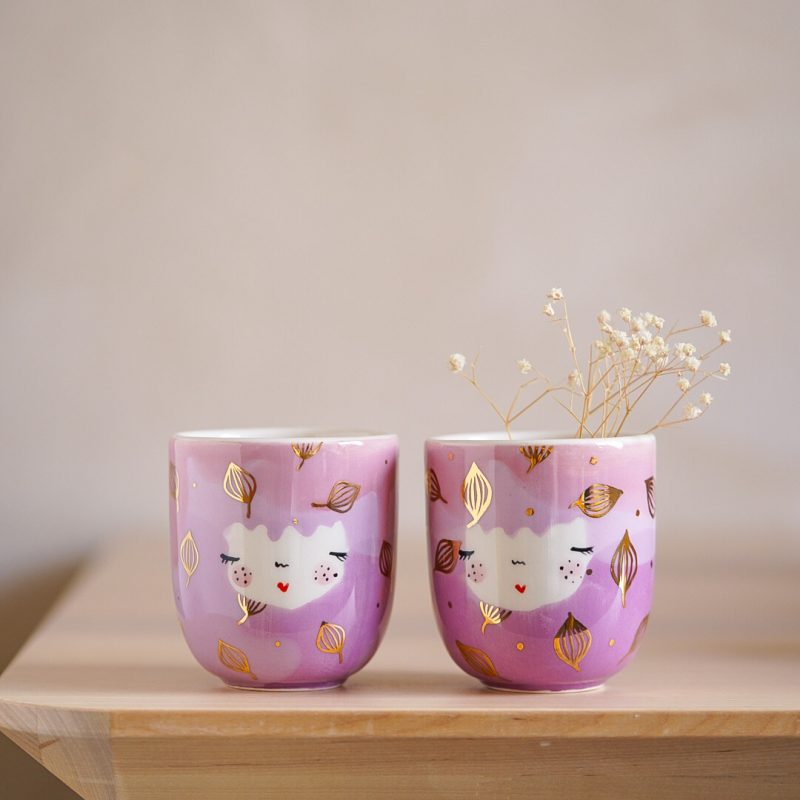 MARINSKI HEARTMADES Character Cute Face Girl ceramic cups